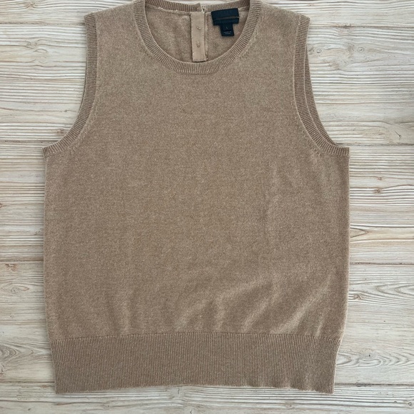 J.Crew Collection Italian Cashmere Sleeveless Sweater Vest – Camel | Size L - Picture 2 of 6